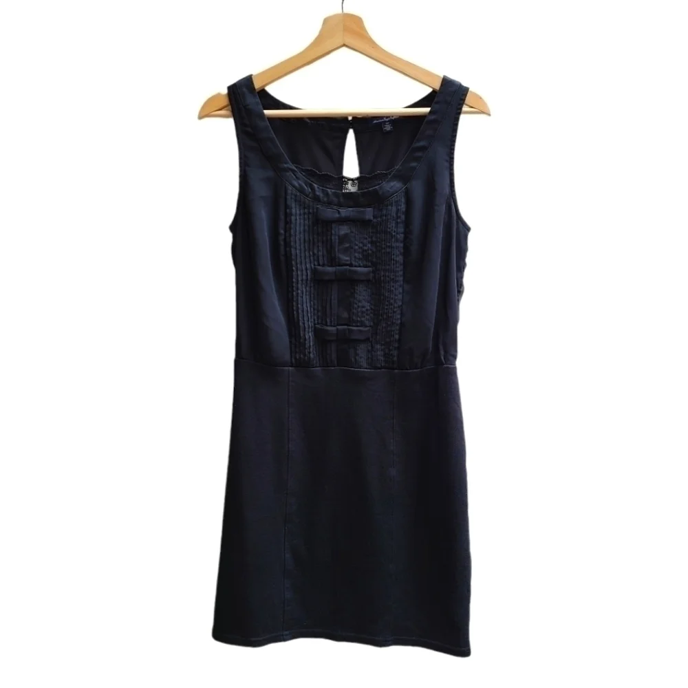 AEO Little Black Dress with Open Back, Sleeveless, Bows, Size Small - Picture 2 of 6